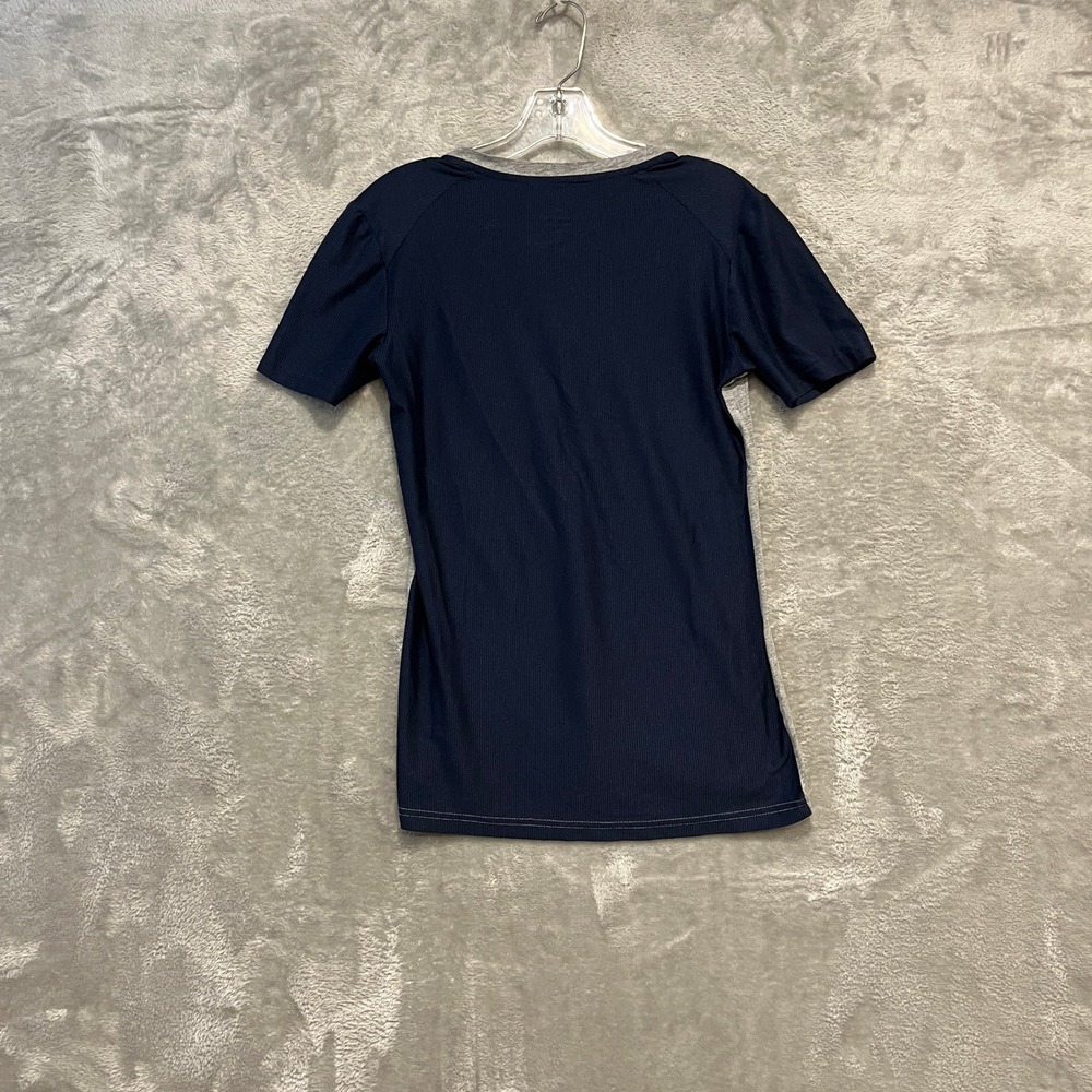 Nike T-Shirt Women M Gray Navy Milwaukee Brewers MLB V-Neck Raglan Tee 2399 - Picture 2 of 6